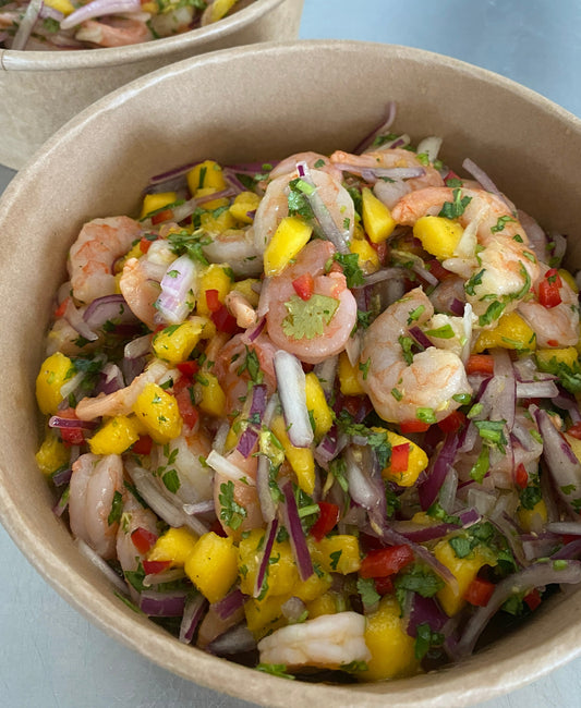 CEVICHE DE CAMARÓN CON MANGO